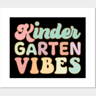 Hippie Kindergarten Vibes Teacher Kids 1st Day Of School Posters and Art